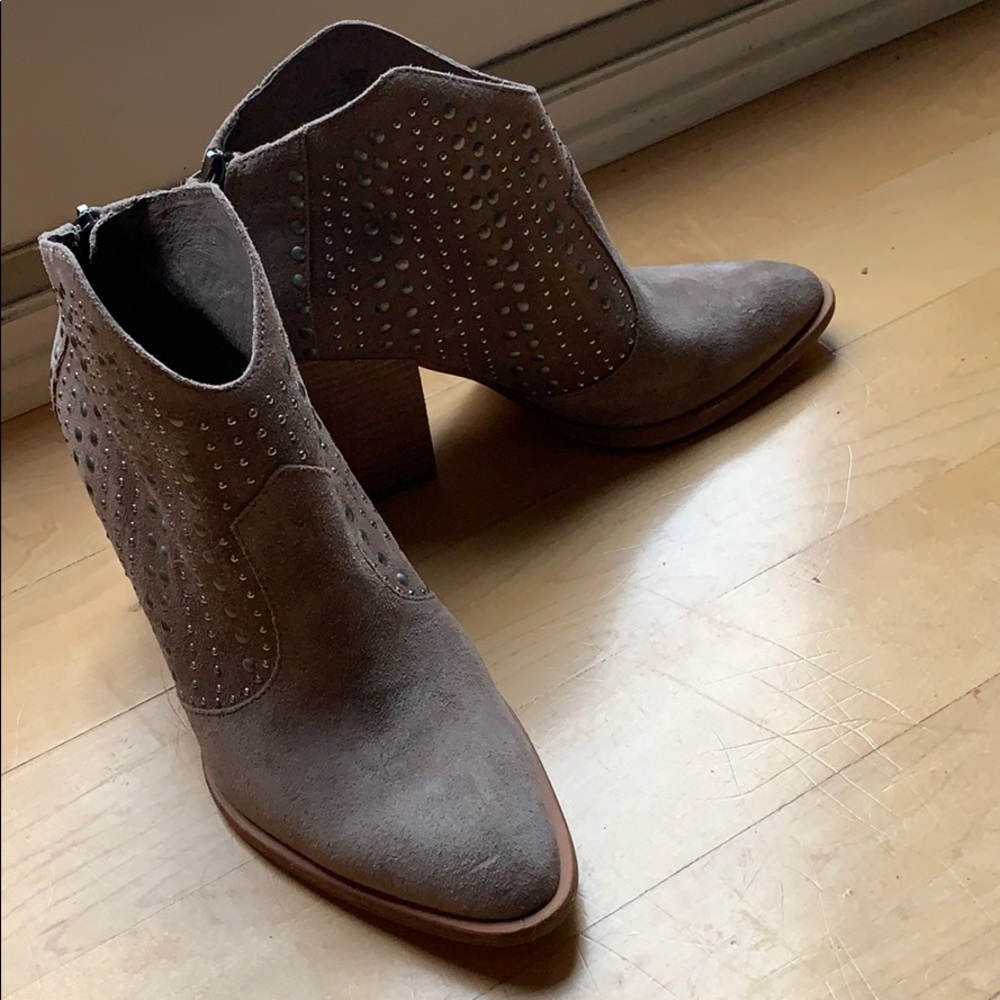 Vince Camuto studded suede ankle bootie